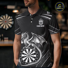 Load image into Gallery viewer, Silver Light Dragon Dartboard Custom Men Darts Polo League Shirts Dragon Dart Jerseys NYN2237
