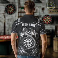 Load image into Gallery viewer, Silver Light Dragon Dartboard Custom Men Darts Polo League Shirts Dragon Dart Jerseys NYN2237