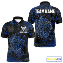 Load image into Gallery viewer, Watering Dartboard Darts Shirt For Men Custom Splatter Blue Hexagon Dart Team Jerseys NYN3117