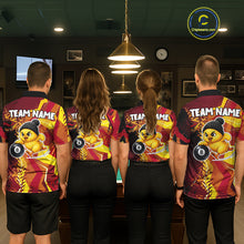 Load image into Gallery viewer, Yellow And Red Splatter 8 Ball Pool Billiard Shirts For Women Custom Funny Duck Billiard Team Apparel NYN3300