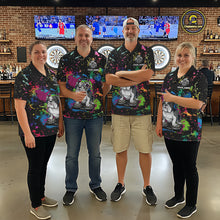 Load image into Gallery viewer, Multi-Color Splatter Funny Bulldog Custom Women Darts Polo League Shirts Dart Team Jerseys NYN2255