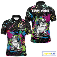 Load image into Gallery viewer, Colorful Paint Funny Dj Music Bulldog Custom Men Darts Polo Shirts Dart League Jerseys NYN2257