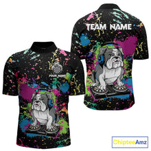 Load image into Gallery viewer, Colorful Paint Funny Dj Music Bulldog Custom Men Darts Quarter-Zip Shirts Dart League Jerseys NYN2257