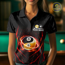 Load image into Gallery viewer, Lightning Yin Yang Black And Red Women Billiard Pool Shirts Custom Grunge Billiard Team Jersey NYN3308