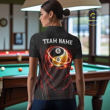 Load image into Gallery viewer, Lightning Yin Yang Black And Red Women Billiard Pool Shirts Custom Grunge Billiard Team Jersey NYN3308