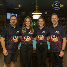 Load image into Gallery viewer, Lightning Yin Yang Black And Red Women Billiard Pool Shirts Custom Grunge Billiard Team Jersey NYN3308