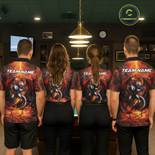 Load image into Gallery viewer, Dragon 8 Ball Cracked Thunder Lightning Billiard Shirts For Women Custom Billiard Team Jersey | Orange NYN3312