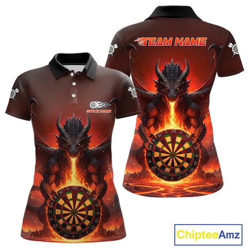 Fire Flame Dragon Red Darts Custom Women Darts Jersey Flaming Darts League Shirt NYN2040