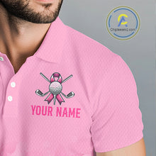 Load image into Gallery viewer, Pink Splatter Golf Shirts For Men Breast Cancer Awareness Golf Jerseys Short Sleeve Golf Tops NYN3315