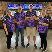 Load image into Gallery viewer, Black And Purple Grunge Scorpion Custom Funny Darts Polo Shirts Men Dart Team Jerseys NYN2274