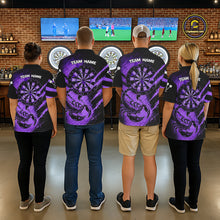 Load image into Gallery viewer, Black And Purple Grunge Scorpion Custom Funny Darts Polo Shirts Men Dart Team Jerseys NYN2274