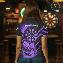Load image into Gallery viewer, Black And Purple Grunge Scorpion Custom Funny Darts Polo Shirts Women Dart Team Jerseys NYN2274
