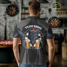 Load image into Gallery viewer, Custom Wolf With Beer Funny Dart Polo Shirts For Men Dart Team Jerseys NYN1552
