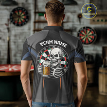 Load image into Gallery viewer, Custom Skull With Beer Funny Dart Polo Shirts For Men, Dart Team Jerseys NYN1553
