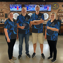 Load image into Gallery viewer, Blue Broken Glass Dartboard Lightning Dart Shirt Custom Dart Jersey For Women, Gifts For Dart Players NYN3335