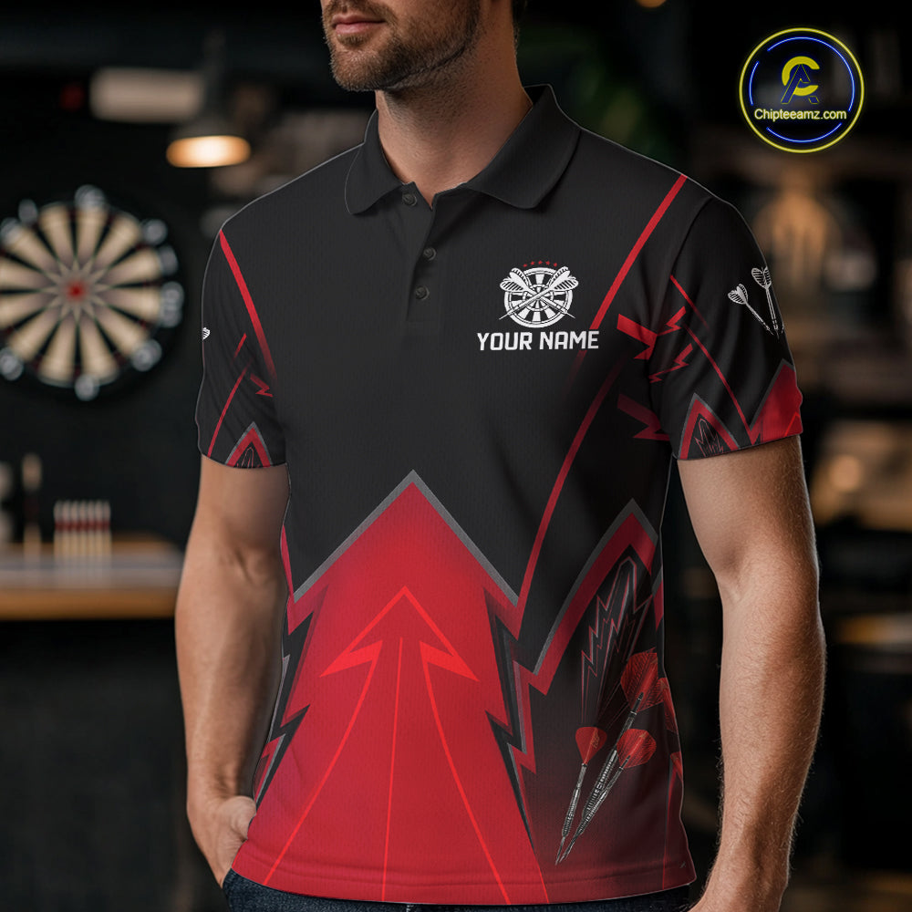 Personalized Blue Dartboard & Arrow Darts Polo & 1/4-Zip Shirt For Men Dart Team Jerseys NYN2945