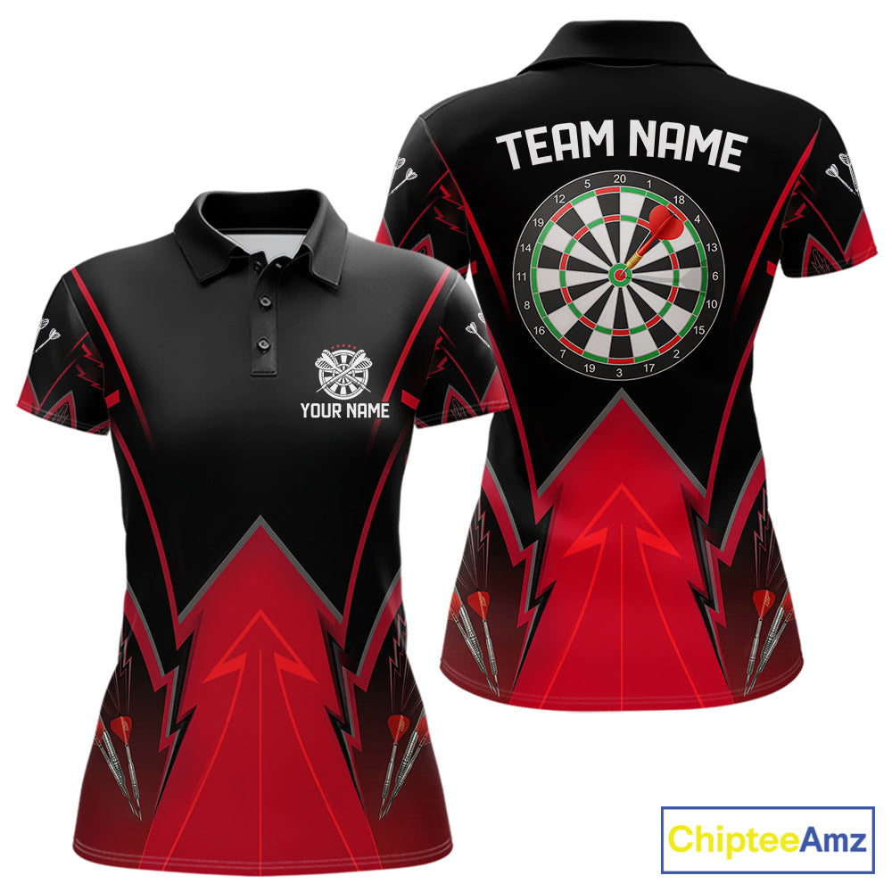 Personalized Blue Dartboard & Arrow Darts Polo & 1/4-Zip Shirt For Women Dart Team Jerseys NYN2945