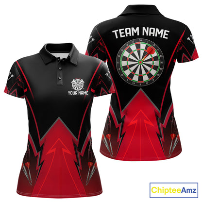Personalized Blue Dartboard & Arrow Darts Polo & 1/4-Zip Shirt For Women Dart Team Jerseys NYN2945