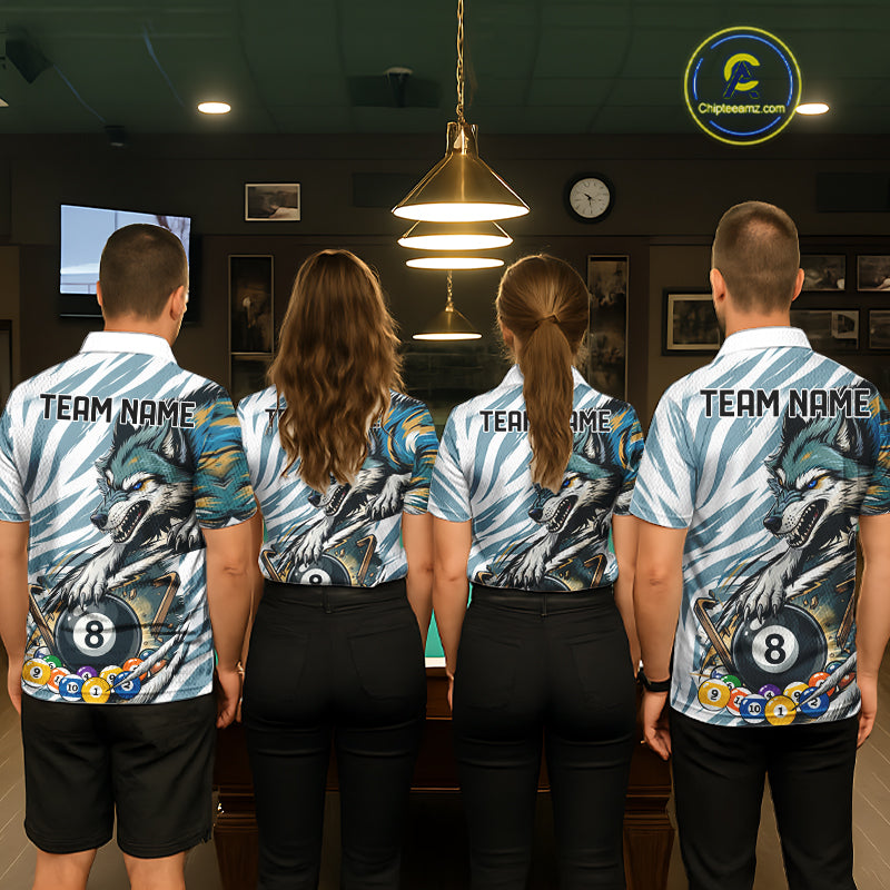 Personalized Wolf Claws 8 Ball Billiard Pool Shirt Custom Funny Billiard 3D Team Attire For Men NYN2951