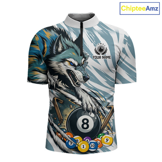 Personalized Wolf Claws 8 Ball Billiard Pool Shirt Custom Funny Billiard 3D Team Attire For Men NYN2951