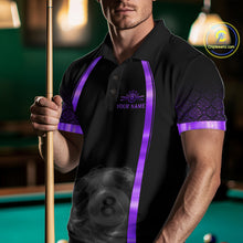 Load image into Gallery viewer, Black&amp;Purple Thunder Lightning 8 Ball Pool Billiard Jerseys For Men Custom Billiard Team Shirt NYN3158