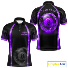 Load image into Gallery viewer, Black&amp;Purple Thunder Lightning 8 Ball Pool Billiard Jerseys For Men Custom Billiard Team Shirt NYN3158