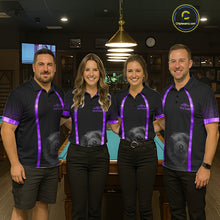 Load image into Gallery viewer, Black&amp;Purple Thunder Lightning 8 Ball Pool Billiard Jerseys For Men Custom Billiard Team Shirt NYN3158