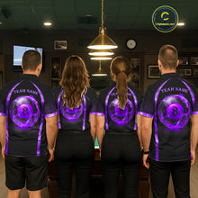 Load image into Gallery viewer, Black&amp;Purple Thunder Lightning 8 Ball Pool Billiard Jerseys For Men Custom Billiard Team Shirt NYN3158