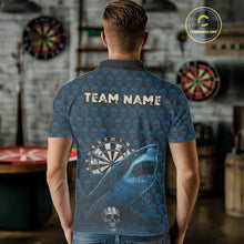 Load image into Gallery viewer, Blue Dripping Cobra Dartboard Custom Men's Polo Darts Shirt Grunge Skull Darts Jersey NYN1799