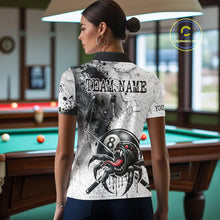 Load image into Gallery viewer, Funny Spider Billiard Pool Shirts For Women Custom Grunge Ball 8 Billiard League Jerseys NYN2304