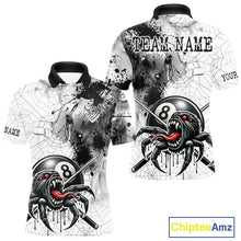 Load image into Gallery viewer, Funny Spider Billiard Pool Shirts For Men Custom Grunge Ball 8 Billiard League Jerseys NYN2304