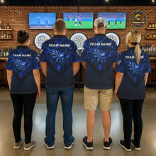 Load image into Gallery viewer, Blue Hexagon Pattern Thunder Lightning Women Darts Shirt Personalized Dart Team Jerseys For Darters NYN3164
