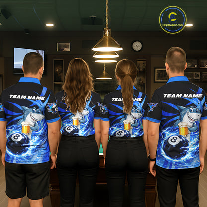 Thunder Lighting Blue 8 Ball Billiard Pool Shirt For Women Custom Funny Shark Billiard Team Appeal NYN2766
