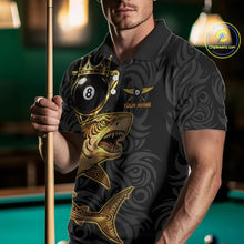 Load image into Gallery viewer, Gold 8 Ball Crown Men's Billiard Team Shirt Custom Shark Tribal Pool Billiard Jerseys NYN2347