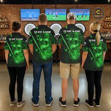 Load image into Gallery viewer, Lightning Green Butterflies Skull Dartboard Custom Men Darts Polo Shirt Dart Jerseys NYN2354