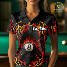 Load image into Gallery viewer, Skull Tribal Ball Pool Women Billiard Polo &amp; 1/4-Zip Shirts Custom Flame 8 Ball Billiard Attire NYN2389