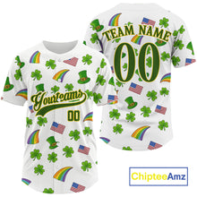Load image into Gallery viewer, Custom US Flag Patrick Day Baseball Shirt For Men Shamrock Baseball Team Jerseys NYN1594