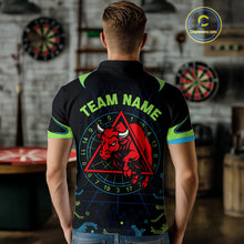Load image into Gallery viewer, Multi Color Techno Grid &amp; Bull Men's Darts Shirt - Custom Name For Darts Jersey NYN0475