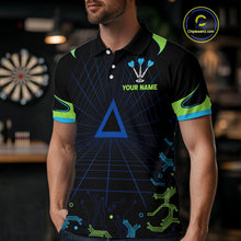 Load image into Gallery viewer, Multi Color Techno Grid &amp; Bull Men's Darts Shirt - Custom Name For Darts Jersey NYN0475