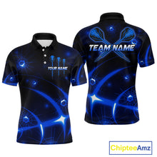 Load image into Gallery viewer, Lightning Dart Arrow Custom Blue Darts Polo Shirt For Men - Darts Team Jersey NYN0718