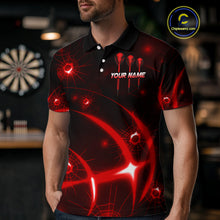 Load image into Gallery viewer, Lightning Dart Arrow Custom Red Darts Polo Shirt For Men - Darts Team Jersey NYN0719