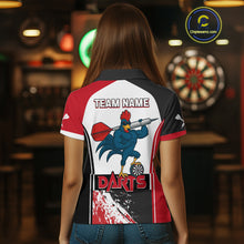 Load image into Gallery viewer, Fiery Rooster Fury Dart Arrow Women's Funny Darts Shirt - Custom Name For Darts Jersey NYN0477