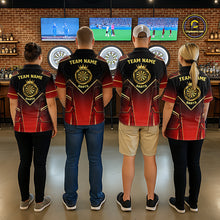 Load image into Gallery viewer, Black, Red And Gold Crown Dartboard Men Darts Polo &amp; 1/4-Zip Shirts Custom Darts Outfits Team Jersey NYN3035