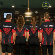 Load image into Gallery viewer, Black And Red Billiard Ball Pool Women Polo &amp; 1/4-Zip Shirt Custom 8 Ball 3D Billiards Jerseys NYN2451