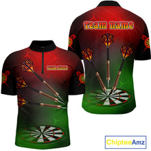 Load image into Gallery viewer, Men’s Personalized Darts Shirts With Multi-Color Dartboard And Flame Dart Arrows NYN0260