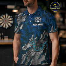 Load image into Gallery viewer, Grunge Dartboard Tear Men's Darts Shirt Polo Jersey Custom Name For Players NYN0736
