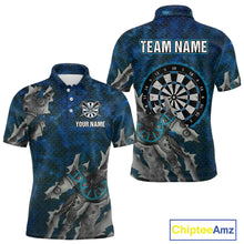 Load image into Gallery viewer, Grunge Dartboard Tear Men's Darts Shirt Polo Jersey Custom Name For Players NYN0736