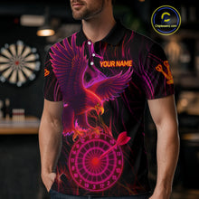 Load image into Gallery viewer, Purple Neon Eagle Dartboard Custom Darts Polo Shirt For Men - Darts Team Jersey NYN0741