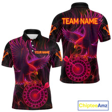 Load image into Gallery viewer, Purple Neon Eagle Dartboard Custom Darts Polo Shirt For Men - Darts Team Jersey NYN0741