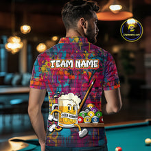 Load image into Gallery viewer, Funny Beer Play Pool 8 Ball Men's Billiard Team Shirt Custom Colorful Splatter Billiard Attire NYN2476